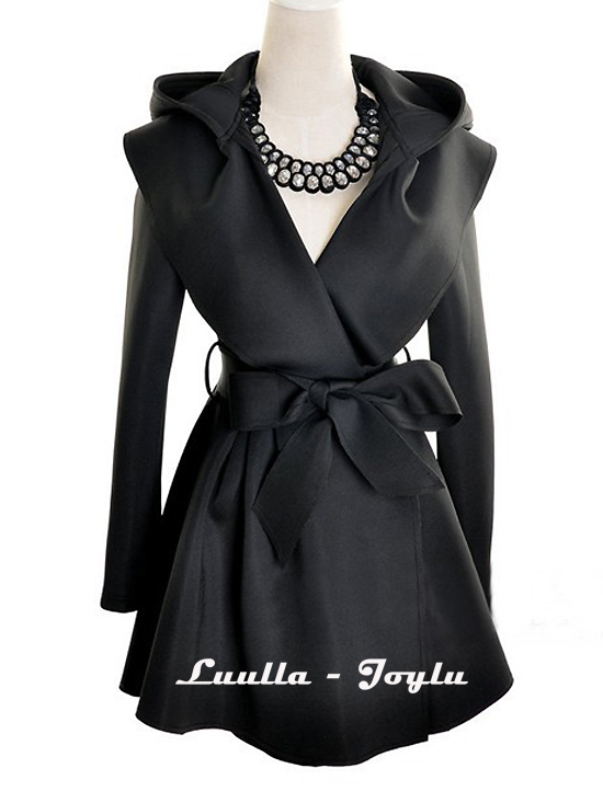 Women Black Trench Coat on Luulla